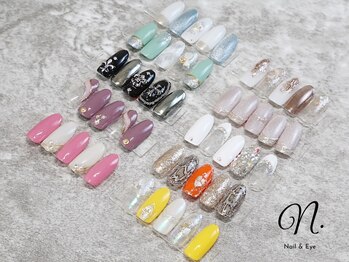 エヌドット ネイル アンド アイ(N.Nail&Eye)の写真/【カラー500色~×サンプル50種~】自分だけの「似合わせ」が叶う!定額デザインで上品な褒められ指先に★