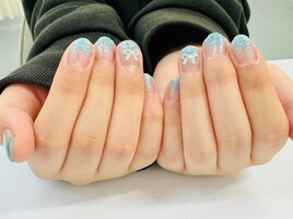 ラメグラデーション/水色¥6400
