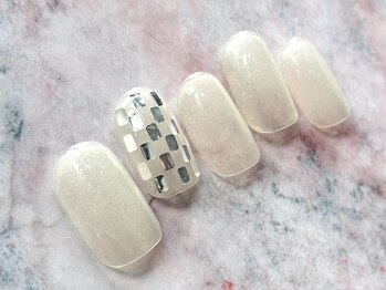 四角ホロネイル/冬ネイル