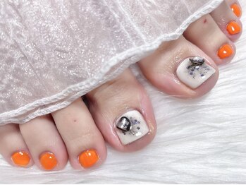 ニュアンスネイル オレンジ