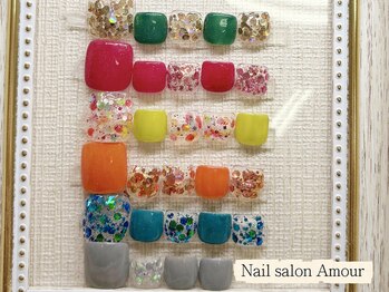 アムールユシマテン 上野湯島店(Amour)/ワンホンカラフルフットネイル