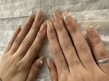 ボージュ バイ ルアナネイル(BeauJu by Luana Nail)/ベージュ×ゴールド