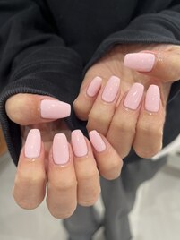桜色　ピンクワンカラーネイル☆