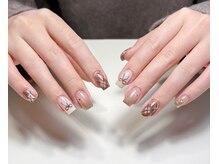 クリスタルネイルサロン(Crystal Nail)/チェックネイル　キラキラネイル