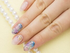 春色フラワーネイル