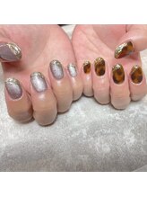 ネイルバイサクラ NAIL BY SAKULA/マグネット&べっ甲の秋ネイル