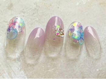 アブニール 我孫子店(AVENIR)/紫陽花ネイル新規¥7,260