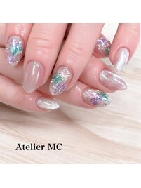 マグネットネイル+シールアート