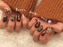 アンテテネイル(ANTETENAIL)/brown design nail