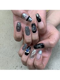 メタリックモノトーンネイル