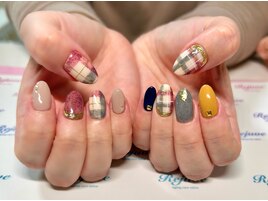 秋色チェックネイル☆