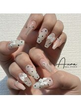 オーラネイル(Aura Nail)/大人可愛いリボンネイル