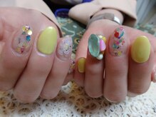 アミュリー ネイル アトリエ(Amury nail atelier)/ビジュー ブライダル 押し花