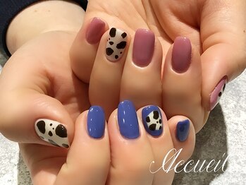 アクイユ 銀座店(ACCUEIL)/牛柄ネイル