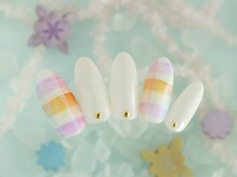 シューズネイルプロデュース/カラフルチェックネイル