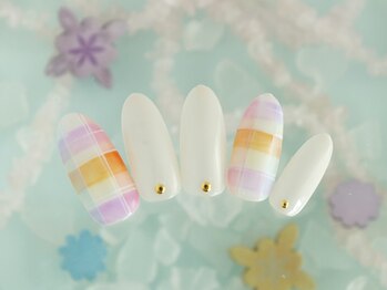 シューズネイルプロデュース/カラフルチェックネイル