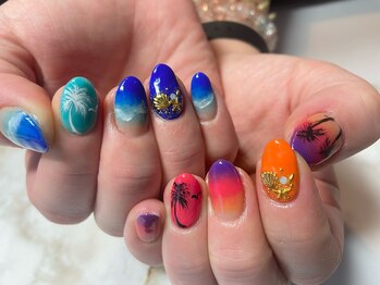 アミネイルズ(AmiNails)/砂浜&夕暮れネイル♪