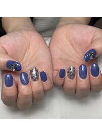 ネイビー×シルバー