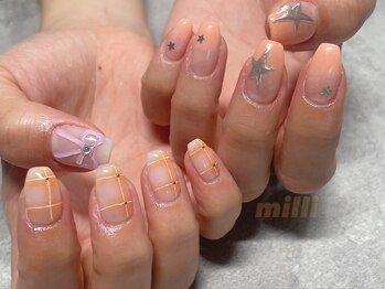 ミリネイルズ(milli nails)/モチーフ♪オレンジネイル