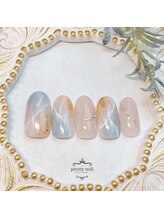 ピオニーネイル(peony nail)/夏色大理石