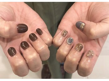 ネイル アヴァンス あべのルシアス店(Nail AVANCE.)/くすみカラーネイル 松村
