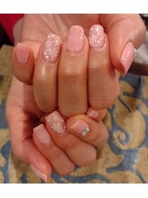 ネイルサロン リスタ(Rista)/結晶　ピンク　ニュアンス