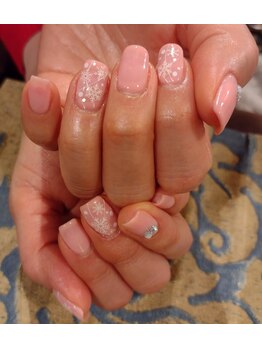 ネイルサロン リスタ(Rista)/結晶　ピンク　ニュアンス