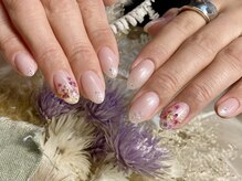 サロンドフォーエイチ(salon de 4H)/ドライフラワーで春ネイル！