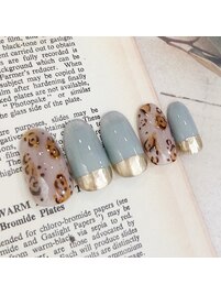 ひょう柄×くすみカラー