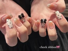 エマネイル プラス キハクヤ 梅田店(EmaNail+KIHAKUYA)/チーク×ドットネイル