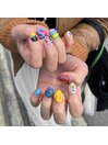 推し活　カラフルネイル