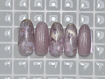 ジョアネイル(JOA Nail)/春/バカラ/手描きフラワー