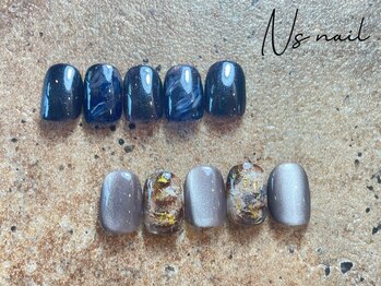 エヌズネイル 三鷹駅前北口店(n’s nail)/夜ニュアンスdesign　定額8600