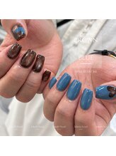 メルネイル(MELL-NAIL)/blue＆brown【2本アート】