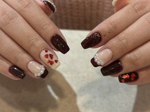 クルネ(QULNE)/ホログラムハート/ボルドー