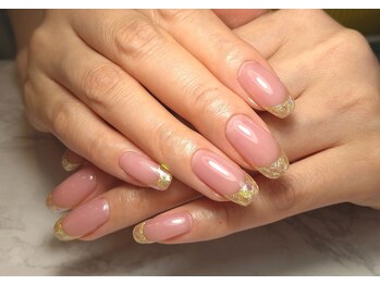 トラストネイル 佐野店(TRUST Nail)/ゴールドガラスフレンチ