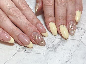 シキナ(shikina)/イエロー　フレンチ　ワンカラー