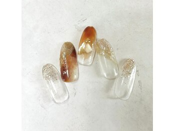 塗りかけべっ甲ネイル