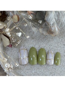 アヴェックアムール 豊田(avec amour)/natural うねうねチェックネイル