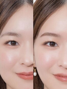 桃色物語の写真/HBLで自眉を整え、ブラシでサッと理想眉を再現。プロに任せる自眉ケアで、すっぴんも自信のある顔へ。