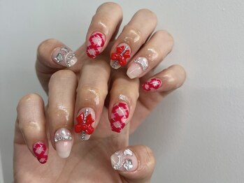 インザピンクリリー(in the pink LILY)/リボンネイル/ガーリーネイル