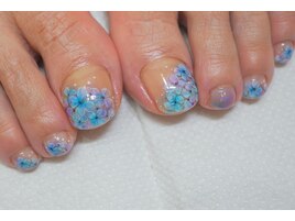 フットネイル　紫陽花