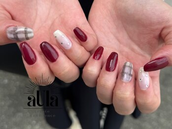 アウラ(aUla)/ボルドー×チェック