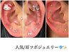 《夏前人気》大パーツ込み◇耳つぼジュエリーお試し両耳6粒/耳ツボジュエリー