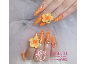 リボン(RIBBON)の写真/自爪のコンプレックスでネイルを諦めていませんか？長さ出しで叶えるこだわりの美フォルムネイル☆