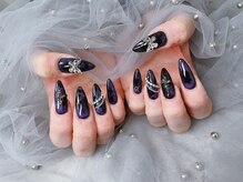 スノーネイルサロン 新宿店(Snow nail salon)/マーブル黒紫系