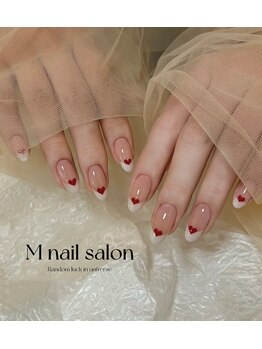 Mネイル/バレンタイン|フレンチネイル