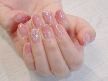 ラルネイル 大宮(Lull. nail)/*ホワイトフラワー*グラデ*