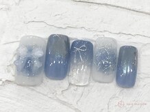 ネイルメゾン 池袋店(NAIL MAISON)/青チークミラーグラデ¥10550