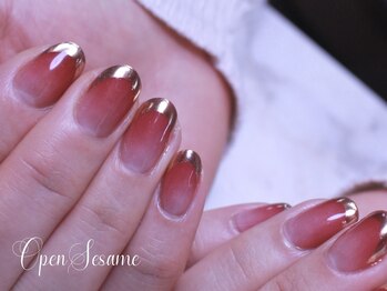 オープンセサミ 練馬/ミラーフレンチ×赤グラデ